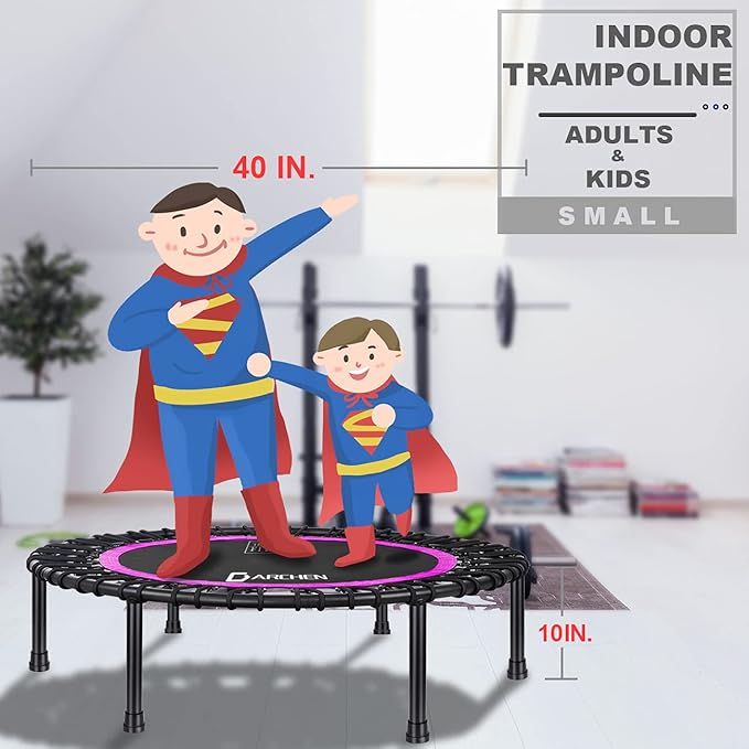 DARCHEN 450 lbs Mini Trampoline for Adults, Indoor Small Rebounder Exercise Trampoline for Workout