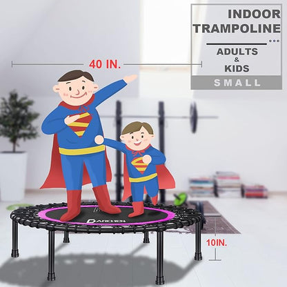 DARCHEN 450 lbs Mini Trampoline for Adults, Indoor Small Rebounder Exercise Trampoline for Workout