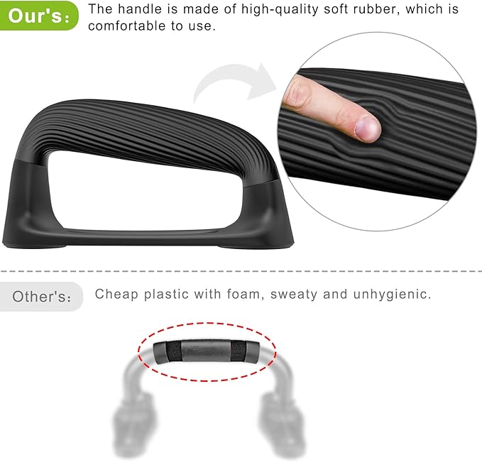 Kipika Push Up Bars, Pushup Stands With Thickened Soft Plastic Handle, Stable and Non-Slip Base