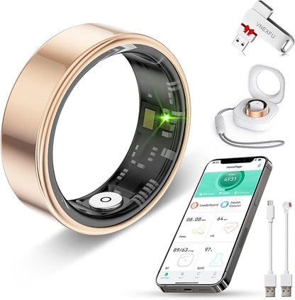 Smart Ring Health Tracker for Women Men-IP68 Waterproof Fitness Ring with Sleep Tracker/Heart
