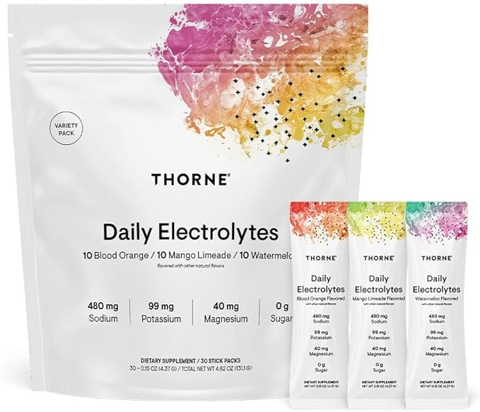 THORNE - Daily Electrolytes - Zero Sugar & Low-Calorie Electrolyte Drink Mix - Naturally Flavored &