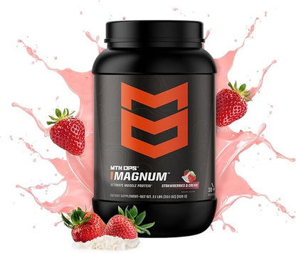 MTN OPS Magnum Strawberry Protein Powder, 23g of Whey Isolate Protein & Milk Protein with BCAAs