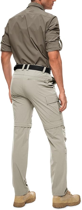 Wespornow Men's-Convertible-Hiking-Pants Quick Dry Lightweight Zip Off Breathable Cargo Pants for