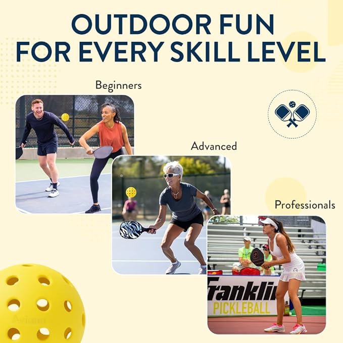 Aviana Outdoor Pickleball Balls - USAPA Approved for Tournament Play | Durable 40-Hole Design |