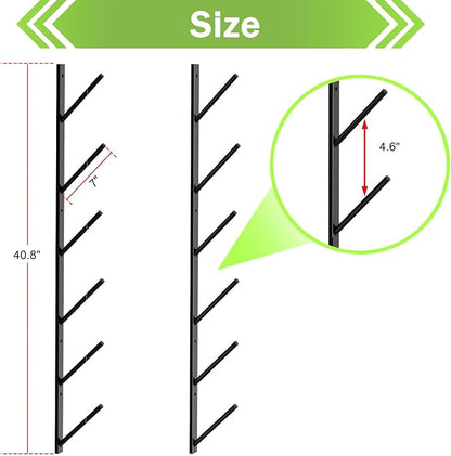 Skateboard Wall Mount, 6-Tier Skate Board Rack Wall Mount, Snowboard Storage Longboard Deck