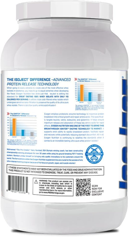 Evogen Isoject - Whey Protein Isolate | Ultra-Pure Whey Protein Powder with Ignitor Enzymes, BCAAs