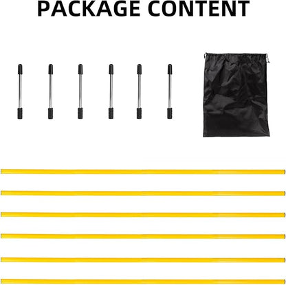 6 Pcs 5FT Adjustable Agility Training Poles for Soccer,Basketball,Football,Dog,Horse Training-Speed