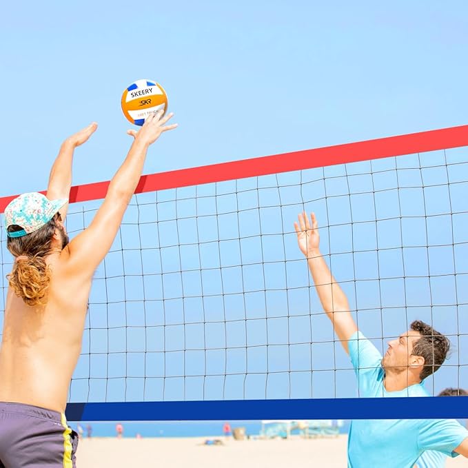 Outdoor Heavy Duty Volleyball Net Set, Anti-Sag Design, Adjustable Aluminum Poles, Portable