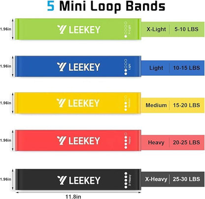 LEEKEY Resistance Bands Set for Pull-Up Assistance & Full-Body Training, Multi-Level Exercise Bands