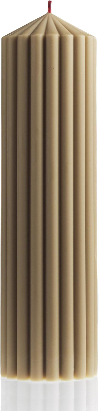 LAWA Ribbed Peak Pillar Candle - Large Beautiful Handmade Pillar Scented Soy Wax Candle Elegant