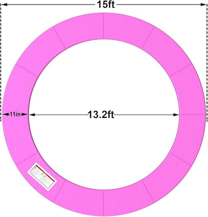 LANGXUN Universal Trampoline Repalcement Safety Pad, 8ft 10ft 12ft 14ft 15ft 16ft Waterproof