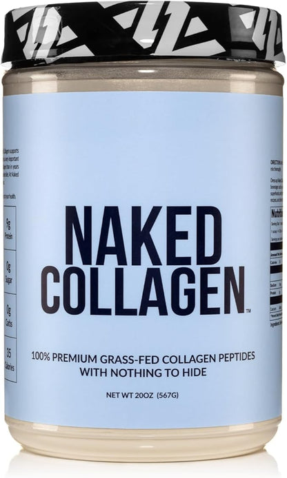 NAKED Collagen Peptides Protein Powder, 60 Servings, Pasture-Raised, Unflavored Grass-Fed