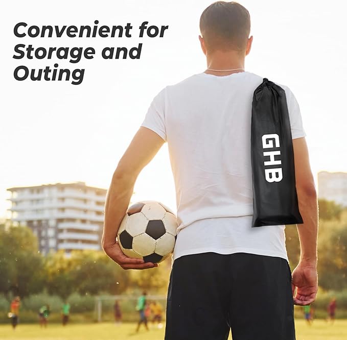 GHB Pro Agility Ladder Soccer Kick Trainer Set 20ft 12 Rung 10 Cones and 4 Stakes Speed Agility