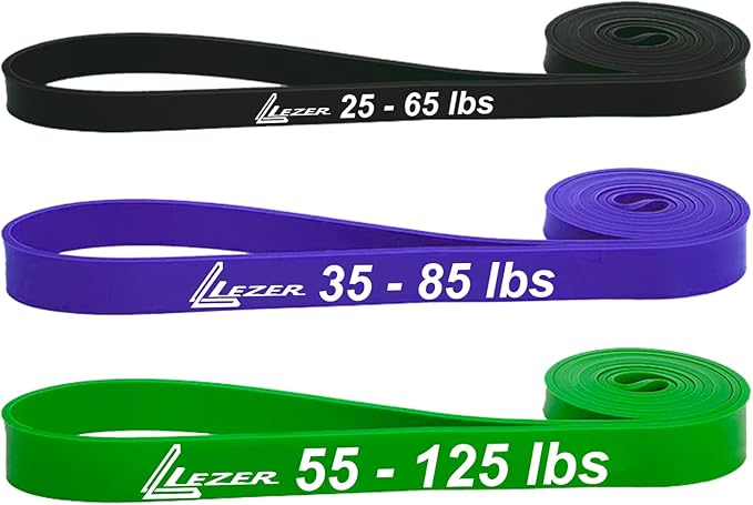 LEZER Resistance Bands - Pull Up Bands for Home Gym Fitness, Stretching, Physical Therapy &