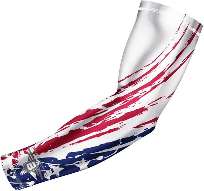 Bucwild Sports Flag Compression Arm Sleeve - Perfect for Baseball Basketball Football - Youth &