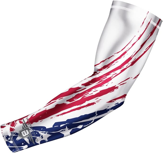 Bucwild Sports Flag Compression Arm Sleeve - Perfect for Baseball Basketball Football - Youth &
