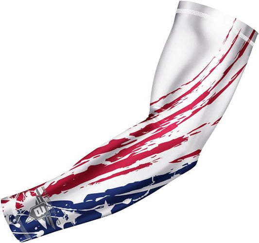 Bucwild Sports Flag Compression Arm Sleeve - Perfect for Baseball Basketball Football - Youth &