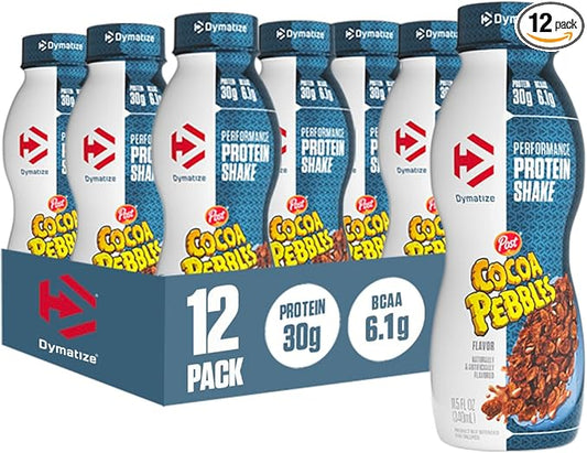 Dymatize Performance Protein Shake, Cocoa Pebbles, 30g of Protein, 6.1g BCAA for Muscle Recovery