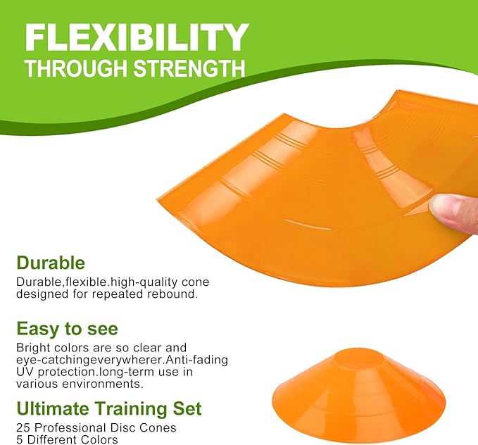 Ashsajkd(Set of 25/50/100 - Agility Soccer Cones with Carry Bag and for ï¼?Football Cones for