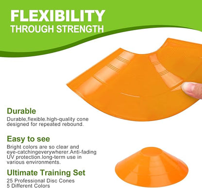 Ashsajkd(Set of 25/50/100 - Agility Soccer Cones with Carry Bag and for ï¼?Football Cones for