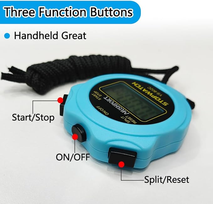 Stopwatch Timer Only Stopwatch Mode, ON/Off Silent Simple Operation, Without Clock Date Countdown