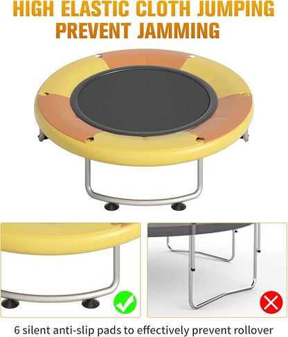 55" Small Trampoline for Kids, Telawah Indoor Outdoor with with Enclosure Net, Safety Enclosure