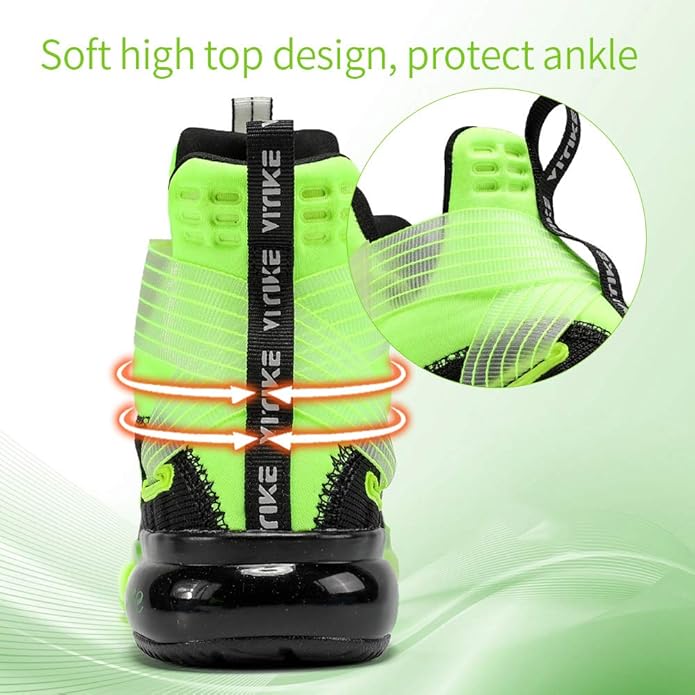 JMFCHI Kids Basketball Shoes High-top Sports Shoes Sneakers Durable Lace-up Non-Slip Running Shoes