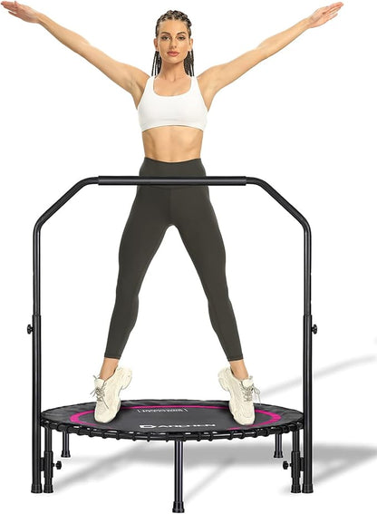 DARCHEN 450 lbs Mini Trampoline for Adults, Indoor Small Rebounder Exercise Trampoline for Workout