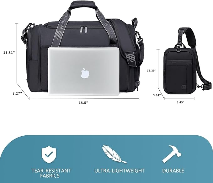 Gym Bags for Men Women, 42L Large Travel Duffle Bag, Carry On Bag for Airplanes with Shoe