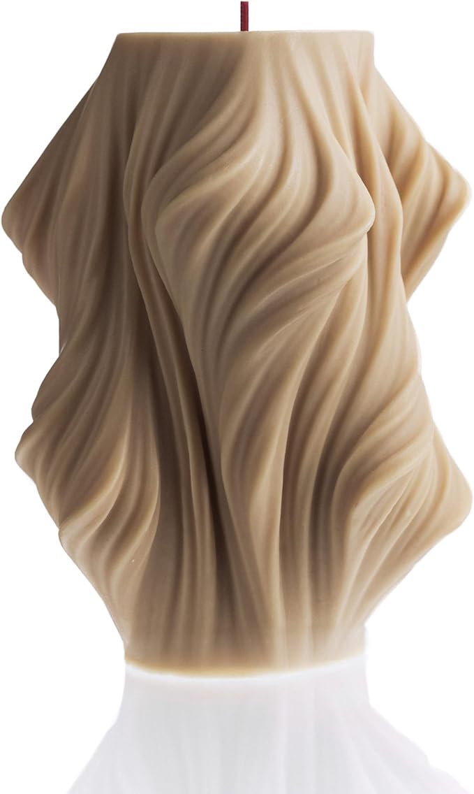 LAWA Cascading Wave Candle - Large Beautiful Handmade Pillar Scented Soy Wax Elegant Bubble