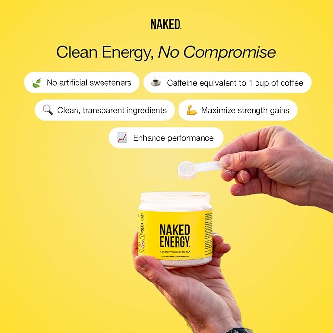 NAKED Citrus Energy - Citrus Flavored Clean Pre Workout Supplement for Men and Women, Vegan