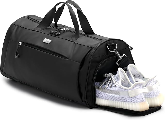 TOPDesign Gym Bag for Women & Men, Unisex Duffel Bag with Shoe Compartment & Wet Pocket for Travel