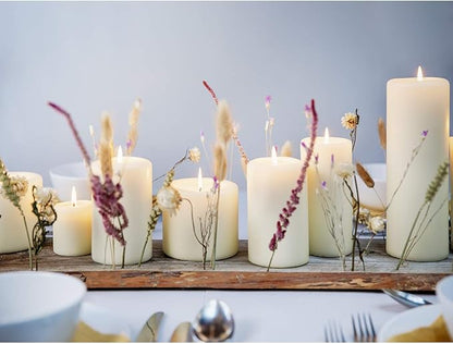 BOLSIUS 6 Ivory Pillar Candles Bulk - 3x9 Inches Candle Set - 116+ Hours Clean Burning - No Palm