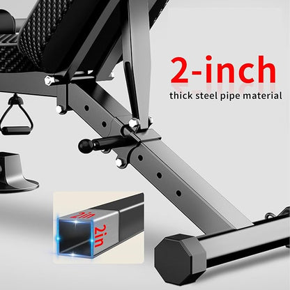 Adjustable Weight Bench,Utility Workout Bench Foldable Incline Decline Benches for Home Gym Full