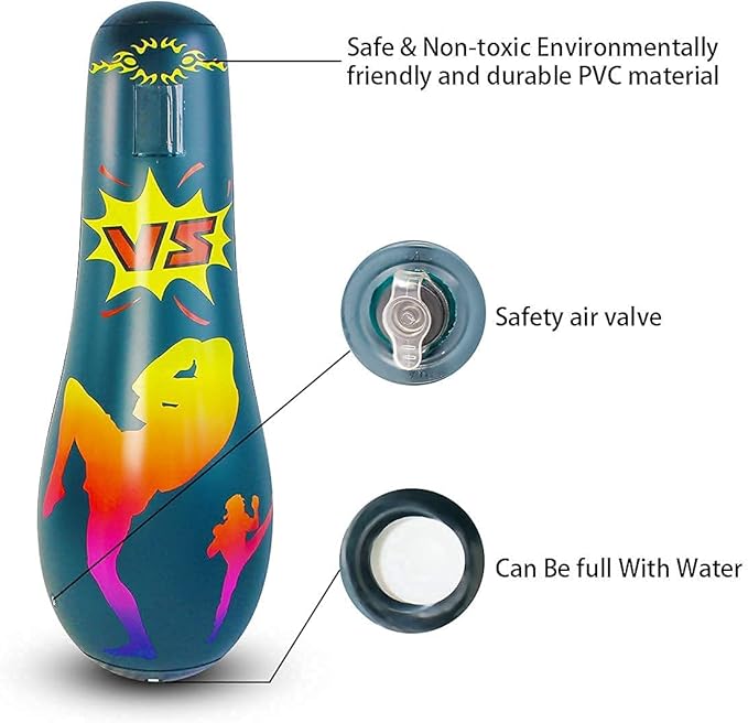 Punching Bag for Kids, Free Standing Boxing Bag for Bounce Back Focus Punching Bag for Practicing
