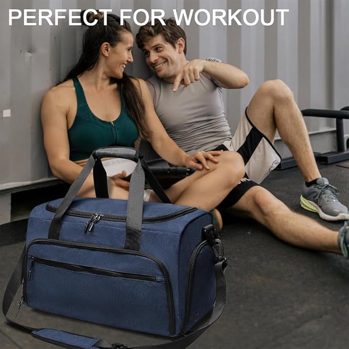 Gym Bag for Men Women, Small Fitness Workout Sports Bag with Wet Pocket & Shoes Compartment, Water
