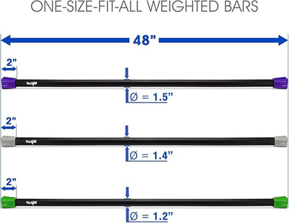 Yes4All Total Body Workout Weighted Bar, Resistance Band Bar, Racks for Strength Training, Exercise