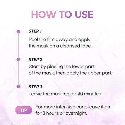 Cell Fusion C Glass Skin Collagen Mask, 1.23 oz. x 5 Sheets, Overnight Hydrogel Mask with Triple
