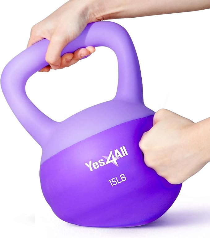 Yes4All Soft Kettlebell, PVC Kettlebells Exercise Weights & Color-Coded Strength Training