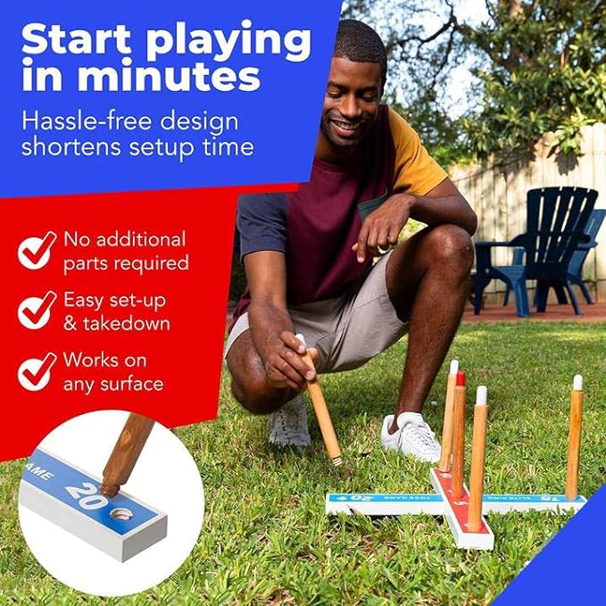 Elite Sportz Ring Toss Games for Kids - Outdoor Yard Game for Adults & Family - Backyard Toys