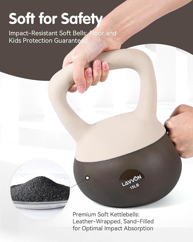 Soft Kettlebell - Cushioned Impact-Resistant Base and Anti-Slip, Kettle bell Anti-Slip Grip Weight