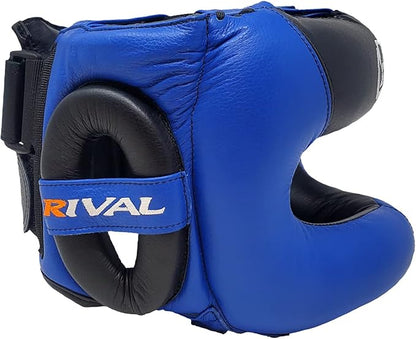 RIVAL Boxing RHGFS3 Face-Saver Sparring Headgear - Wide Eye Opening, Premium Leather, and