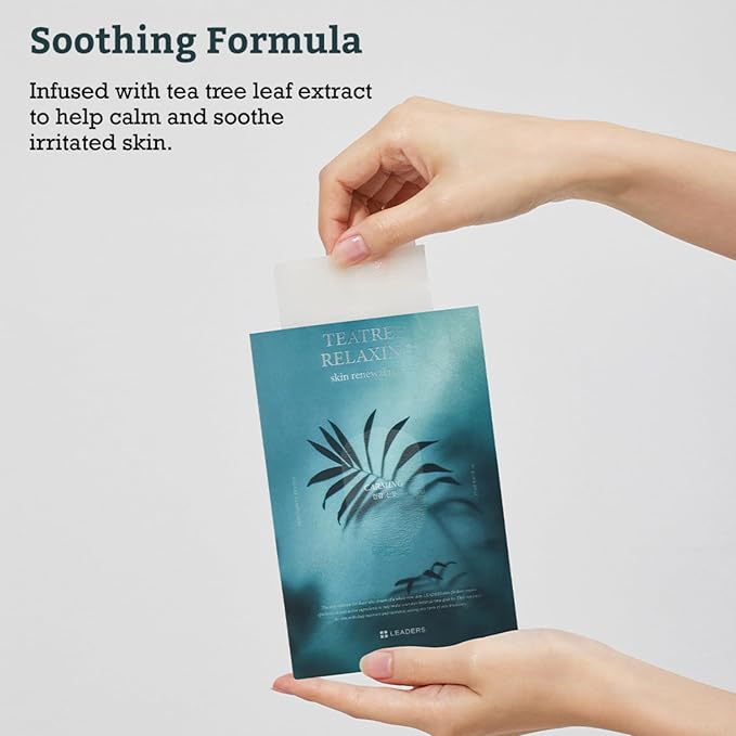 LEADERS Teatree Relaxing Skin Renewal Mask ??Soothes & Calms Sensitive, Acne-Prone Skin ??Controls