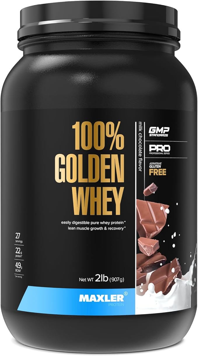 Maxler 100% Golden Whey Protein - 22g Protein per Serving - Premium Whey Protein Powder for Pre