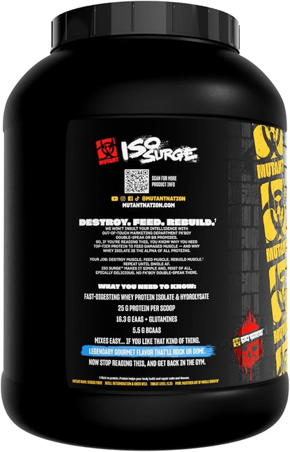 Mutant ISO Surge Whey Protein Isolate Powder Acts Fast to Help Recover, Build Muscle, Bulk and