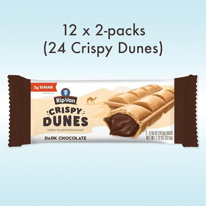Crispy Dunes Vegan Dark Chocolate Wafer Sticks ??Low-Calorie Snack with Dark Chocolate Cream