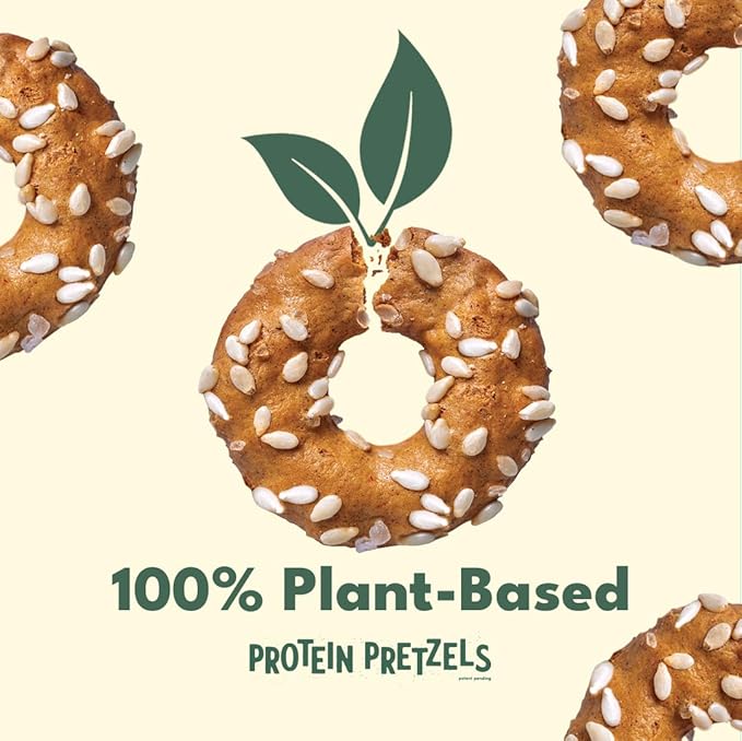 Crisp Power Protein Pretzels, Sesame, High Protein Vegan Keto Snack, 27 G Plant Based Protein, Low