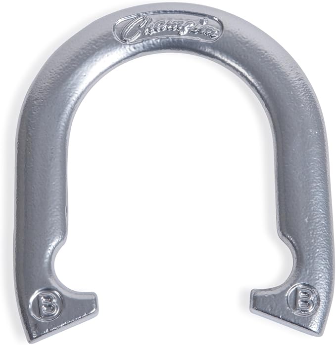 Champion Sports Horseshoe Set: Traditional Outdoor Lawn Game includes Four Professional Solid Steel