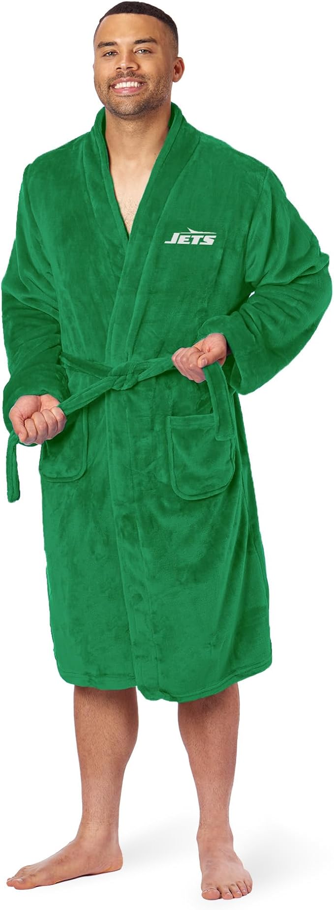 NFL Adult Unisex Silk Touch Bathrobe, Officially Licensed Loungewear, Soft Plush Polyester