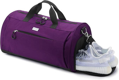 TOPDesign Gym Bag for Women & Men, Unisex Duffel Bag with Shoe Compartment & Wet Pocket for Travel